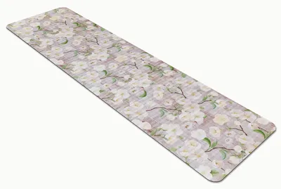 Obrázek produktu pro Polyesterová podložka, potištěná, 50 x 230 cm, voděodolná, protiskluzová, s květinovým vzorem, vhodná do chodby a kuchyně