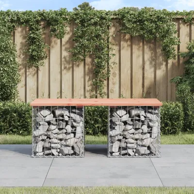 Produktbild von "2024"cloris Gartenbank aus Gabionen 103x44x42 cm Massivholz Douglasie - Gartenbänke CHY70986474