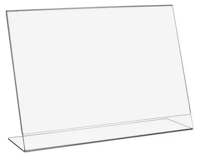 Produktbild von DIN A4 Werbeaufsteller / Tischaufsteller / L-Ständer aus Acrylglas, Querformat Prospektständer, Prospekthalter, Flyerständer, Flyerhalter