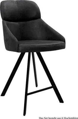 Produktbild von Thekenstuhl drehbar (6er-Set) Diljana 52x99x63 Schwarz/Anthrazit