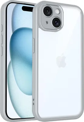 Produktbild von Hülle für iPhone 14 Transparente Rückseite TPU Bumper Stoßfest Handyhülle Grau