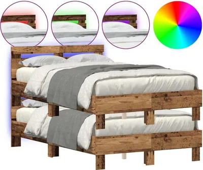Immagine prodotto di vidaXL Struttura letto con testata in legno di recupero 120 x 200 cm Materiale a base di legno