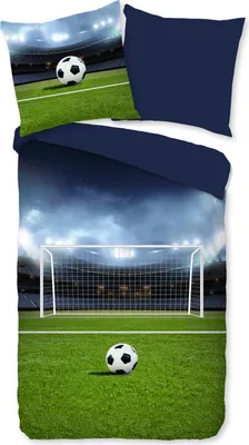 Imagen del producto de Funda de edredón Pure, 135x200 cm + 1 funda de almohada de 80x80 cm - diseño de fútbol