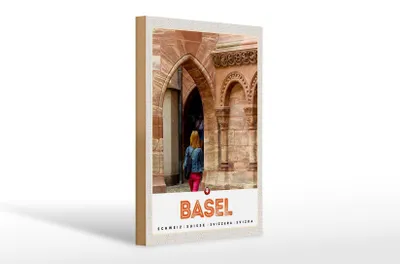 Produktbild von Holzschild Reise 20x30cm Basel Schweiz Urlaub Stadttour