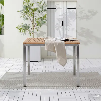 Produktbild von home24 Gartentisch - Teak Massiv / Edelstahl