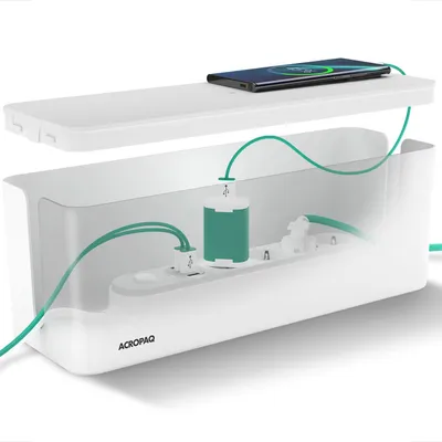 Produktbild von Kabelbox groß ACROPAQ (40,6 x 15,6 x 13,4 cm), Kabelmanagement Kunststoff Weiß