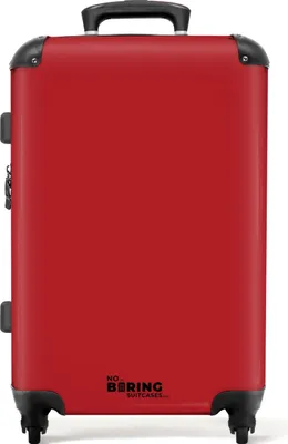 Obrázok produktu pre NoBoringSuitcases.com® Veľký kufor - Červený - Pevný - Kombinovaný zámok TSA - Pevná škrupina na kolieskach 4 kolieska - 72 litrov - Cestovný kufor - 66 cmKufrík Medium 67x43x25 cm, 72L,