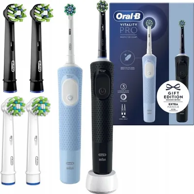 Immagine prodotto di Oral-B | Spazzolini elettrici - Vitality Pro D103 - Nero e blu - 3 modalità di pulizia - 7600 movimenti/min