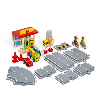 Immagine prodotto di Set di accessori per la strada in legno Bigjigs Rail