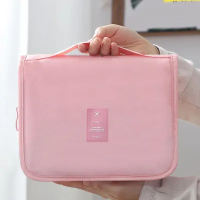 Obrázek produktu pro Kosmetická taška malá přenosná kosmetická taška na zip vysokokapacitní toaletní taška cestovní prací taška make-up pouzdro módní korejský styl skladovací taška růžová