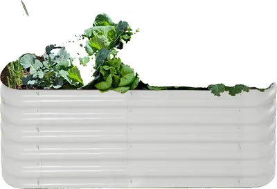 Image de Potager surélevé, acier revêtu d'aluminium-zinc, 240 x 60 x 43 cm, fond ouvert, inoxydable, durable