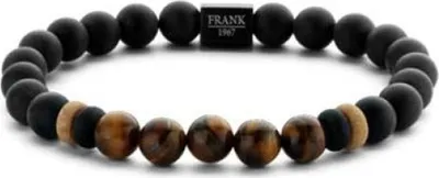 Produktbild von FRANK 1967 7FB-0245 - Kralenarmband Heren - Agaat - tijgeroog - Bruin - Zwart