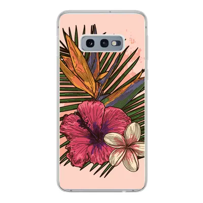 Produktbild von MuchoWow® Handyhülle Schutzhülle Hülle für Samsung Galaxy S10e Blumen - Tropisch - Rosa Silikon Softcase Handy Hülle - Handy