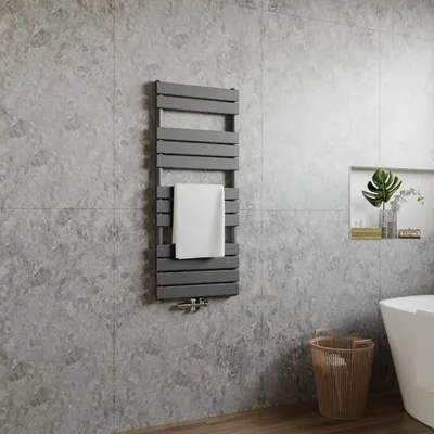 Produktbild von AICA Badheizkörper Mittelanschluss Design Heizkörper Handtuchheizkörper Handtuchwärmer Paneelheizkörper 1200x500mm Anthrazit