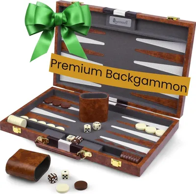 Productafbeelding van Backgammon set 15", 32 stukken, voor reizen