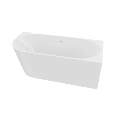 Produktbild von LAVITA Freistehende Eckbadewanne Links Caldera 1600 Acryl 160x75x58 cm| Badewannen Rechteckige Form | Moderne | Acryl-Wanne Freistehend 2 Personen | 250 L | Antimikrobielle Beschichtung | Weiß Glanz