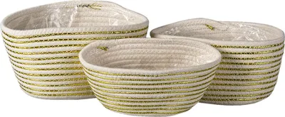Immagine prodotto di Cestino portaoggetti Clayre & Eef set di 3 Ø 26 Ø 23 Ø 20 cm corda bianca