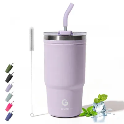 Isolierbecher 591 ml, auslaufsicher, Edelstahl, lila, hält warm/kalt