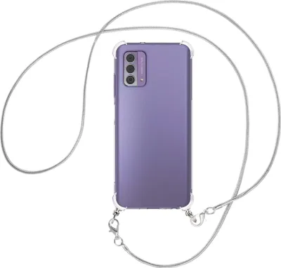 Produktbild von Handykette Backcover-Schutzhülle mit Band (Metall silberfarben) für Nokia G42 5G (6.56'') - silberfarbene Snake-Kette