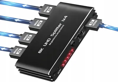 Image de HDMI 2.1 SPLITTER 1x4 ULTRAHD HDCP 2.3 SPLITTER 8K60HZ 4K 120HZ - 4 téléviseurs