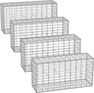 Produktbild von SONGMICS Drahtkorb Gabionen, 100x50x30cm, Metall-Steinkor, 4er Set