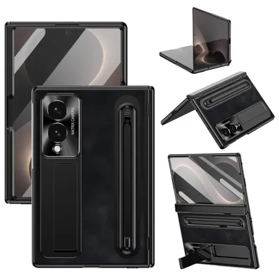Image de Coque de protection rabattable + film de protection en verre H9 pour Samsung Galaxy Z Fold8 5G, couleur noire