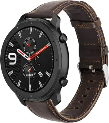 Produktbild von Strap-it Xiaomi Amazfit GTR Armband Leder (Dunkelbraun)