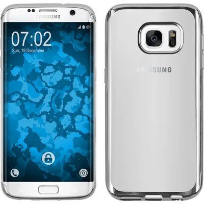 Produktbild von PhoneNatic Case kompatibel mit Samsung Galaxy S7 Edge - silber Silikon Hülle Slim Fit Cover