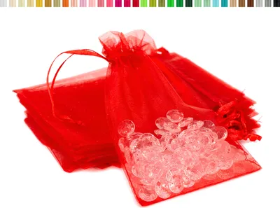 Organzasäckchen 7x9cm rot blutrot verkehrsrot königsrot feuerrot chinarot weihnachtsrot