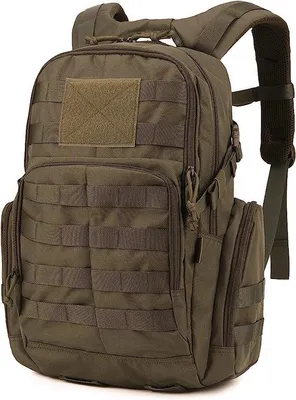 Image de Sac à dos tactique Unyqoos® 25/35 L – Polyester 600D, fermeture éclair YKK, compartiment pour gourde de 2,5 L, système MOLLE avec 4 attaches, sac à dos idéal pour ordinateur portable et randonnée