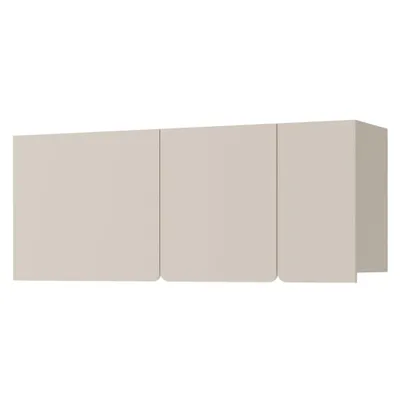 Produktbild von Hängeregal LICO 120x37x25 cm Sandbeige, Wandregal mit 3 Türen und 3 Regalböden, Moderner Stil