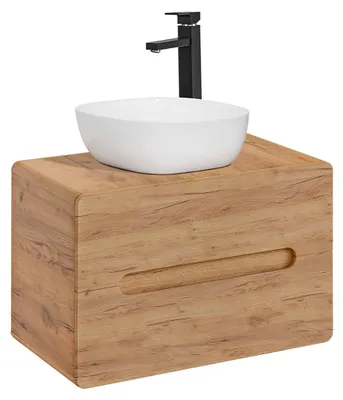 Produktbild von Waschtisch 80cm Arun mit 2 Schubladen, Holzoptik