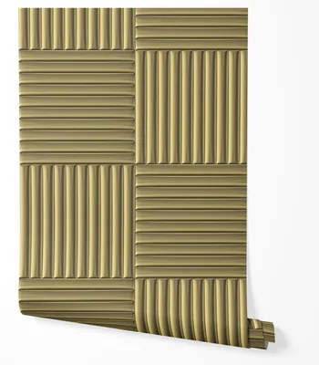 Immagine prodotto di Carta da parati in tessuto non tessuto pannello 3D motivo righe oro effetto metallico design moderno elegante linee verticali orizzontali soggiorno camera corridoio cucina resistente ai raggi UV 5m x 0.5m