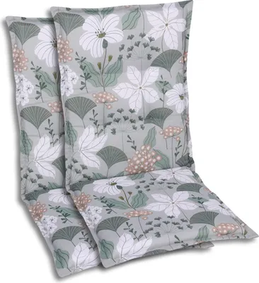 Produktbild von GO-DE Textil, Sesselauflage Mittellehner, 2er-Set, Farbe: grün, Maße ca.: 108 cm x 50 cm x 6 cm