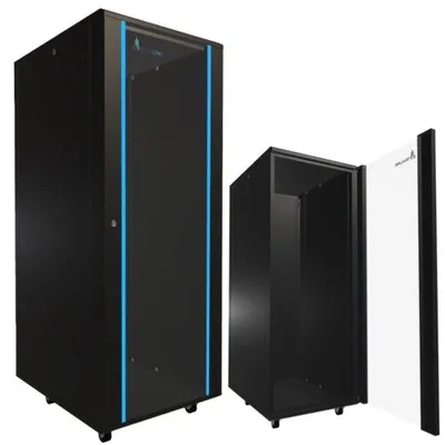 Obrázek produktu pro Extralink Racková skříň 32U 600x800 Černá stojící, Volně stojící rack, 32U, 1500 kg, Zámek, Kolejnice racku, Nastavitelné nohy