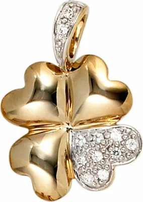 Produktbild von JOBO Anhänger Kleeblatt 333 Gold Gelbgold teilrhodiniert 10 Zirkonia