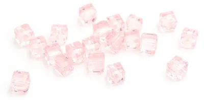 Produktbild von Vintageparts Glasschliffperlen Würfel rosa 4 mm facettiert für Schmuckprojekte, 20 Stück
