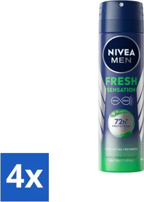 Obrázok produktu pre NIVEA MEN - Dezodorant v spreji - Svieži pocit - 150 ml - Hodnotné balenie - 4 kusy