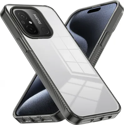 Produktbild von Hülle für Xiaomi Redmi 12C Rutschfest Kristallklare Stoßfeste TPU Bumper Handyhülle Schwarz