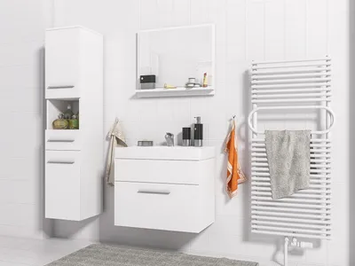 Produktbild von Badmöbel Set 4-Tlg Weiss matt  LUCY  inkl.Waschtisch