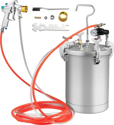 Produktbild von GOPLUS Farbsprühsystem, Farbtank mit 15L Druckbehälter, Farbspritzpistole mit 2 Düsen & Schlauch für Dispersions-/Latexfarben, Lackierpistole zum Streichen von Wänden & Decken