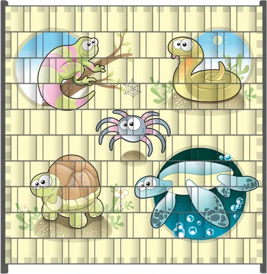 Produktbild von Wallario Zaunsichtschutz mit Motiv Lustige Comictiere für Ein- und Doppelstabmatten Zäune in der Größe 200 x 200 cm
