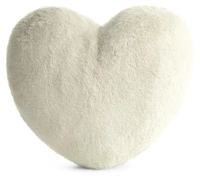 Zdjęcie produktu dla Poduszka dekoracyjna serce HEART 45x45 cm kremowa welurowa