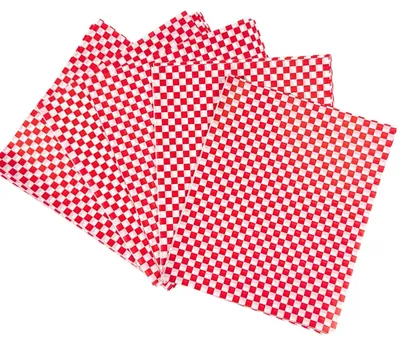 Lebensmittelpapier rot-weiß kariert, 100 Blatt, 28 x 34 cm