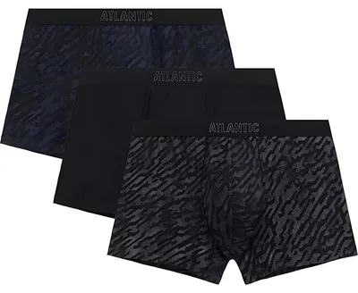 Produktbild von Boxershorts Atlantic 3mh-239 grau schwarz marineblau Komfort hoher Tragekomfort S