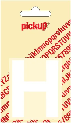 Imagen del producto de Letra "H" autoadhesiva, fuente Helvetica, 60 mm, color blanco, para etiquetado