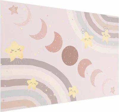 Produktbild von Posterpapier Poster - Phases of the Moon with a Rainbow 90x60 cm Für Kinder e-C-10061-ao-a