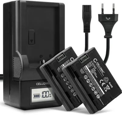 Produktbild von CELLONIC 2x Akku für Kamera Kompatibel mit FujiFilm GFX100S, GFX 50S II, Kompatibel mit Fuji FujiFilm X-T4, FujiFilm NP-W235 - (2250mAh, 7.2V) + Ladegerät