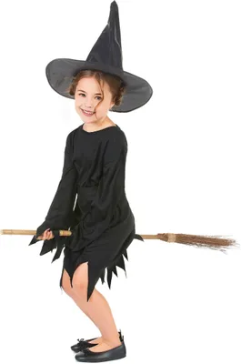 Produktbild von Hexenkostüm für Mädchen Halloween S 4-6 Jahre (110-120 cm)