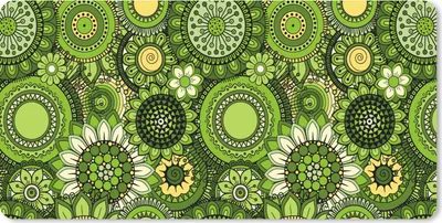 Produktbild von MuchoWow® Mauspad Mousepad Blumen - Grün - Muster 60x30 cm - Mousepads - Maus Mat - Pad - Mausunterlage - Nachhaltig
